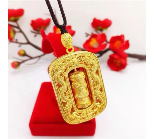 Золота підвіска Сакральний Дракон, який виконує бажання, здоров'я, удачу, зростання багатства, процвітання та захист