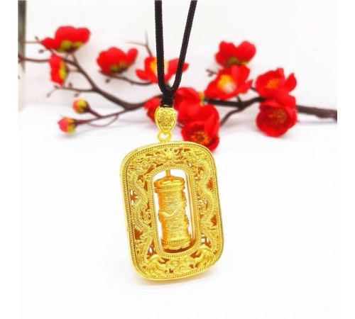 Золота підвіска Сакральний Дракон, який виконує бажання, здоров'я, удачу, зростання багатства, процвітання та захист