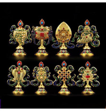 Статуетки Вісім Схвалювальних Символів для дев'ятого 9 періоду Успіх, Удача, Здоров'я, Гроші, Захист Непал