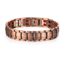 Мідний турмаліновий магнітний гематитовий титановий браслет для здоров'я та захисту 5в1 з позолотою