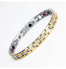 Турмаліновий браслет Біомагінтний із Титаном, Германієм і Біофотонами Змійка 5в1 зі позолотою