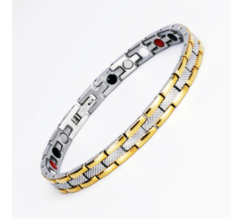 Турмаліновий браслет Біомагінтний із Титаном, Германієм і Біофотонами Змійка 5в1 зі позолотою