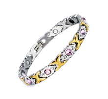 Срібний турмаліновий браслет Червоний Рубін магнітний гематитовий титановий для здоров'я та захисту 5в1