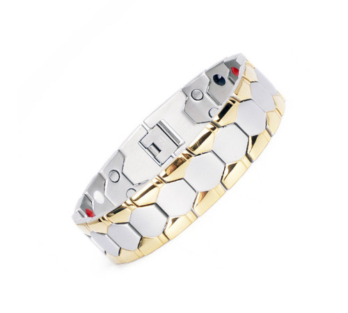 Турмаліновий браслет із позолотою Луска 5в1 з гематитом для імунітету та нормалізації тиску