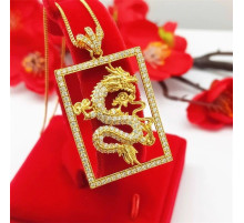 Золота підвіска Дракон із фіанітами приносить удачу, щастя, багатство та гарне здоров'я на 9 період