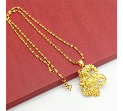 Золота підвіска Щасливий Дракон на ланцюжку приносить великий успіх, влада приносить у дім достаток, престиж