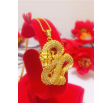 Золота підвіска Дракон із цитринами для багатства та удачі, здоров'я, щастя на 9 період