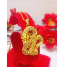 Золота підвіска Дракон із цитринами для багатства та удачі, здоров'я, щастя на 9 період