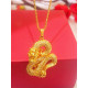 Золота підвіска Дракон із цитринами для багатства та удачі, здоров'я, щастя на 9 період