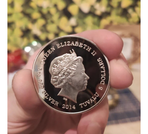 Срібна монета Чотири сузір'я Зеленого Дракона, Білого Тигра, Чорної Черепахи й Багрового Феніксу удачу