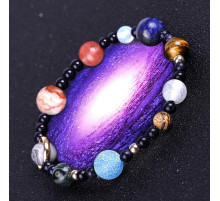 Тибетський браслет десять планет сонячної системи з натурального каменю Ляпіс, Яшма, Опал, Кварц, Агат, Тигр