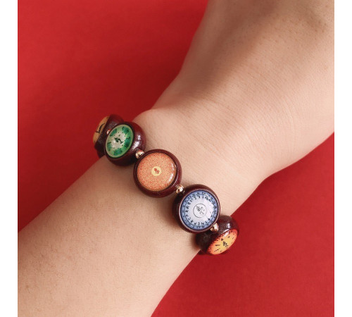 Тибетський браслет ручної роботи Киноварі з їжте Багатства для 9 періоду Здоров'я, гроші, Енергія, Удача