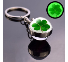 Брелок Амулет зі справжнім Чотирилистним конюшиною для удачі