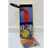 Тибетський Брелок Амулет Золотий Дракон для Багатства з мантрою 9 період, Удачі, Здоров'я, Захисти для Авто Офіс