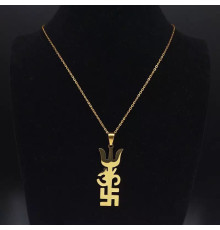 Золота підвіска Тришула зі знаком ОМ і Символ Тризуб захист для безпеки та багатства