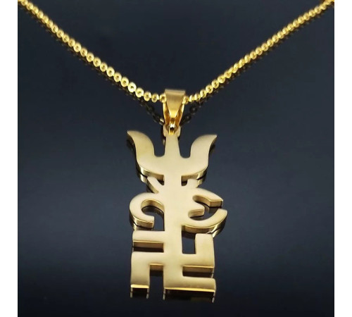 Золота підвіска Тришула зі знаком ОМ і Символ Тризуб захист для безпеки та багатства