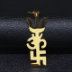 Золота підвіска Тришула зі знаком ОМ і Символ Тризуб захист для безпеки та багатства