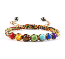 Тибетський браслет ручної роботи Життєвої Сили 7 Чакр для захисту Аметист, Ляпіс, Малахіт, Агат, Тигровий око,