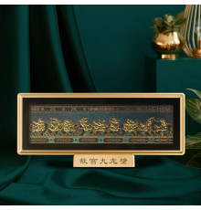 Тибетська Табличка 9 Драконів на Дев'ятий період для нового та тривалого Багатства та Здоров'я 35x13x20см