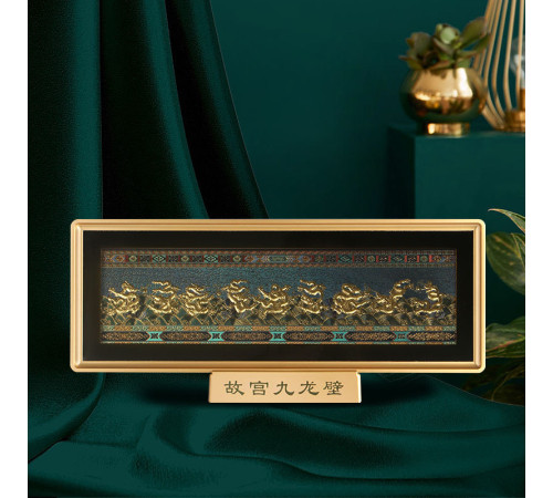 Тибетська Табличка 9 Драконів на Дев'ятий період для нового та тривалого Багатства та Здоров'я 35x13x20см