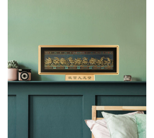 Тибетська Табличка 9 Драконів на Дев'ятий період для нового та тривалого Багатства та Здоров'я 35x13x20см