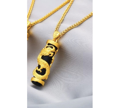 Золота підвіска Дракон із турмаліном приносить Велику Удачу з символом Фук, Багатство та здоров'я, успіх