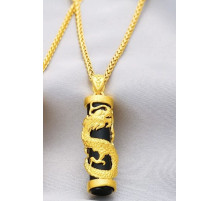 Золота підвіска Дракон із турмаліном приносить Велику Удачу з символом Фук, Багатство та здоров'я, успіх