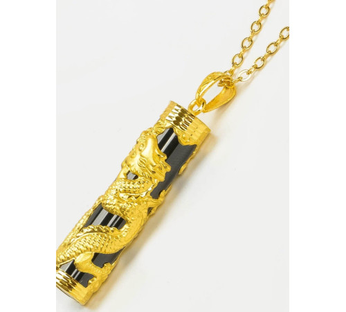 Золота підвіска Дракон із турмаліном приносить Велику Удачу з символом Фук, Багатство та здоров'я, успіх