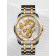 Золотий годинник із Драконом зі світними стрілками та фіанітами з білим циферблатом для Великої удачі 9 період