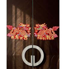 Наклейки Дракони на Вхідну Двері 2024 рік для Великої удачі, Захисти, Здоров'я на 9 період пари 2 шт 30*45 см