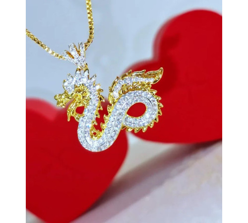 Золота сакральна підвіска Дракона Фіанити Ізобіля, Багатства, Виконання Жела, Удачі, Сили Магії 9 період
