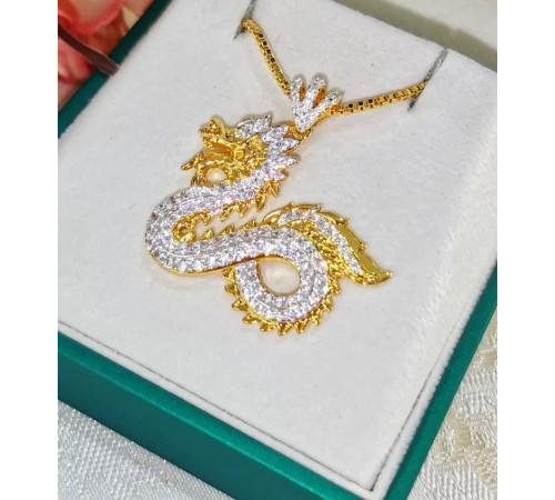 Золота сакральна підвіска Дракона Фіанити Ізобіля, Багатства, Виконання Жела, Удачі, Сили Магії 9 період