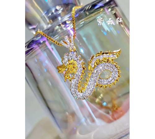 Золота сакральна підвіска Дракона Фіанити Ізобіля, Багатства, Виконання Жела, Удачі, Сили Магії 9 період