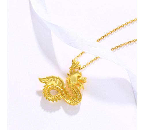 Золота сакральна підвіска Дракона Фіанити Ізобіля, Багатства, Виконання Жела, Удачі, Сили Магії 9 період