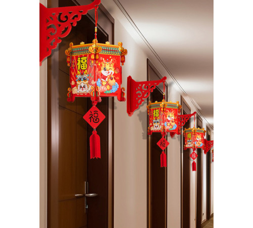 Китайські ліхтарі, Багатство, Благословіння, Довголіття, Процвітання та Ізобілія 1 шт.