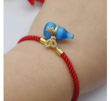 Тибетський Браслет на червоній нитці Гарбуз Ву Лу для здоров'я й повноцінного життя Будди Медицини з ляпи-лазуриту