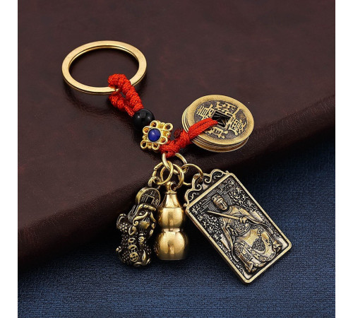 Тибетський Брелок Тай Суй Захист, гарбуз Ву Лу Здоров'я, Пі Яо для Багатства та китайські монети на 9 період