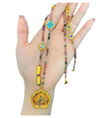 Тибетська Сакральна Турмалінова Підвіска Зелена Тара 5 Різновидів Багатства, Процвітання і Здоров'я на 9 період