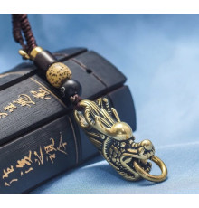 Брелок Тибетський Сакральний Голова Дракона мідний для Більших Дедерег, Удачі, Здоров'я, Захисти та Любові 9 період