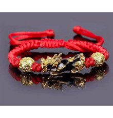 Тибетський Браслет Пі Яо на червоній нитці збільшення багатства на 9 період