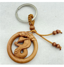Тибетський Брелок Змія Дерев'яний для гарного здоров'я й багатства у 9 періодах на 20 років