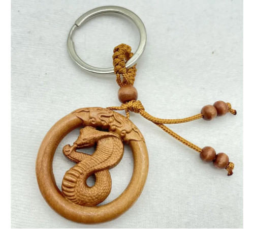 Тибетський Брелок Змія Дерев'яний для гарного здоров'я й багатства у 9 періодах на 20 років
