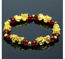 Браслет Пі Яо з червоним агатом для удачі, любові та грошей на 9 період