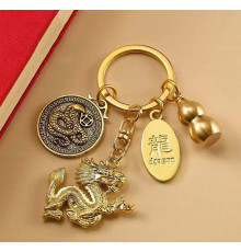 Тибетський брелок Дракон, Змія, Гарбуз Ву Лу з пудрою клачакри для удачі, Багатства, Здоров'я та Любові в 9 період