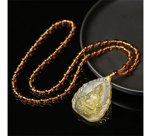 Турмалінова з Топазом Підвіска Жовтий Джамбала для Багатства, процвітання, Успіху в Бізнесі та Захисту Непал