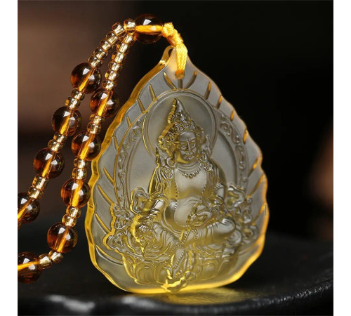 Турмалінова з Топазом Підвіска Жовтий Джамбала для Багатства, процвітання, Успіху в Бізнесі та Захисту Непал