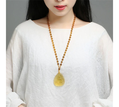 Турмалінова з Топазом Підвіска Жовтий Джамбала для Багатства, процвітання, Успіху в Бізнесі та Захисту Непал