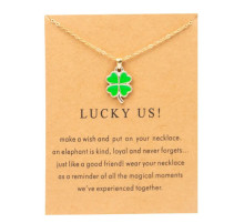 Золота Підвіска щасливого Чотирилистного конюшина на удачу та процвітання