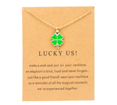 Золота Підвіска щасливого Чотирилистного конюшина на удачу та процвітання