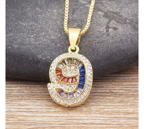 Золота Підвіска Щаслива 9 з фіанітами з Сінгапуру для Багатства та удачі Фантастичної